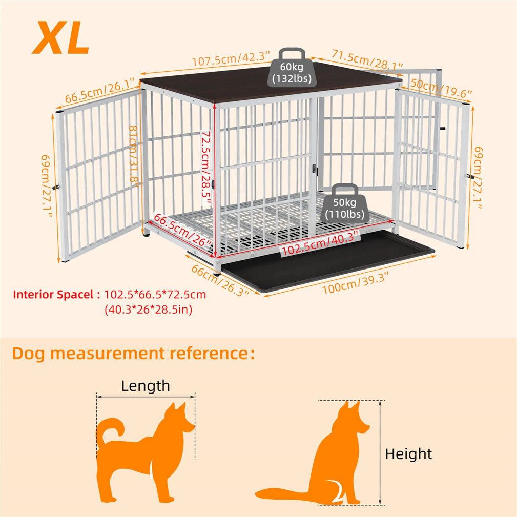 Luxury Wooden Dog Kennel & Side Table