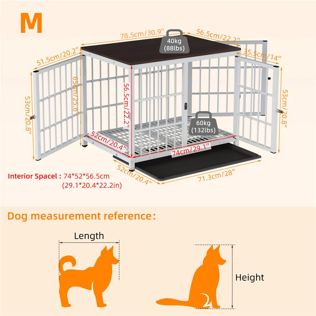 Luxury Wooden Dog Kennel & Side Table