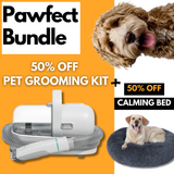 Paws & Purrz Advanced Pro 7-in-1 Grooming Kit + Pet Calming Bed