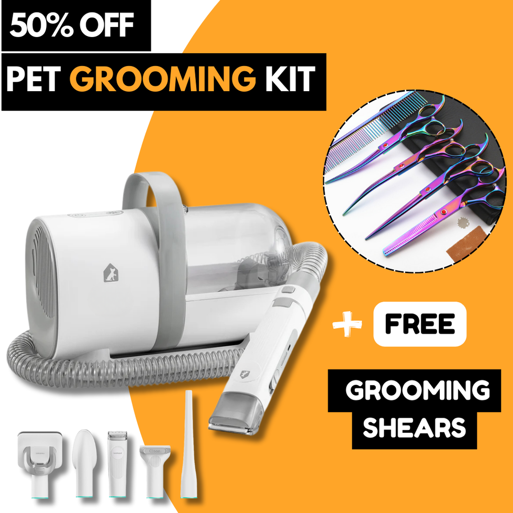 Paws & Purrz Advanced Pro 7-in-1 Grooming Kit + 7" Professional Pet Grooming Shears