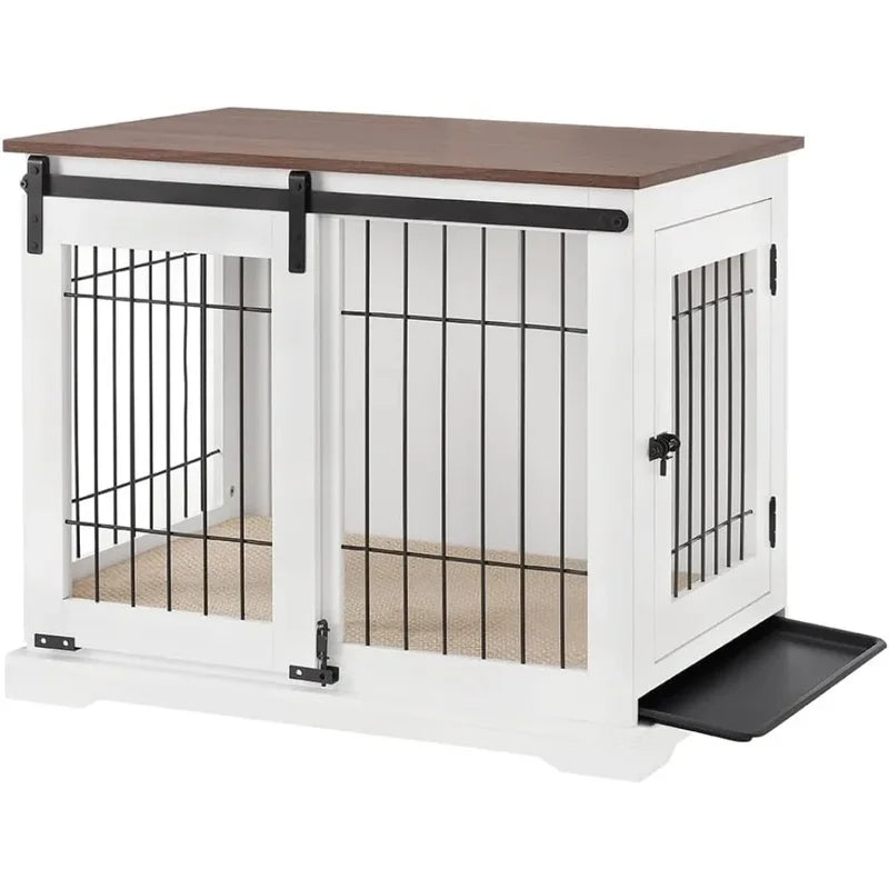 Luxury Wooden Dog Kennel & Side Table