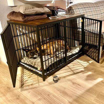 Luxury Wooden Dog Kennel & Side Table