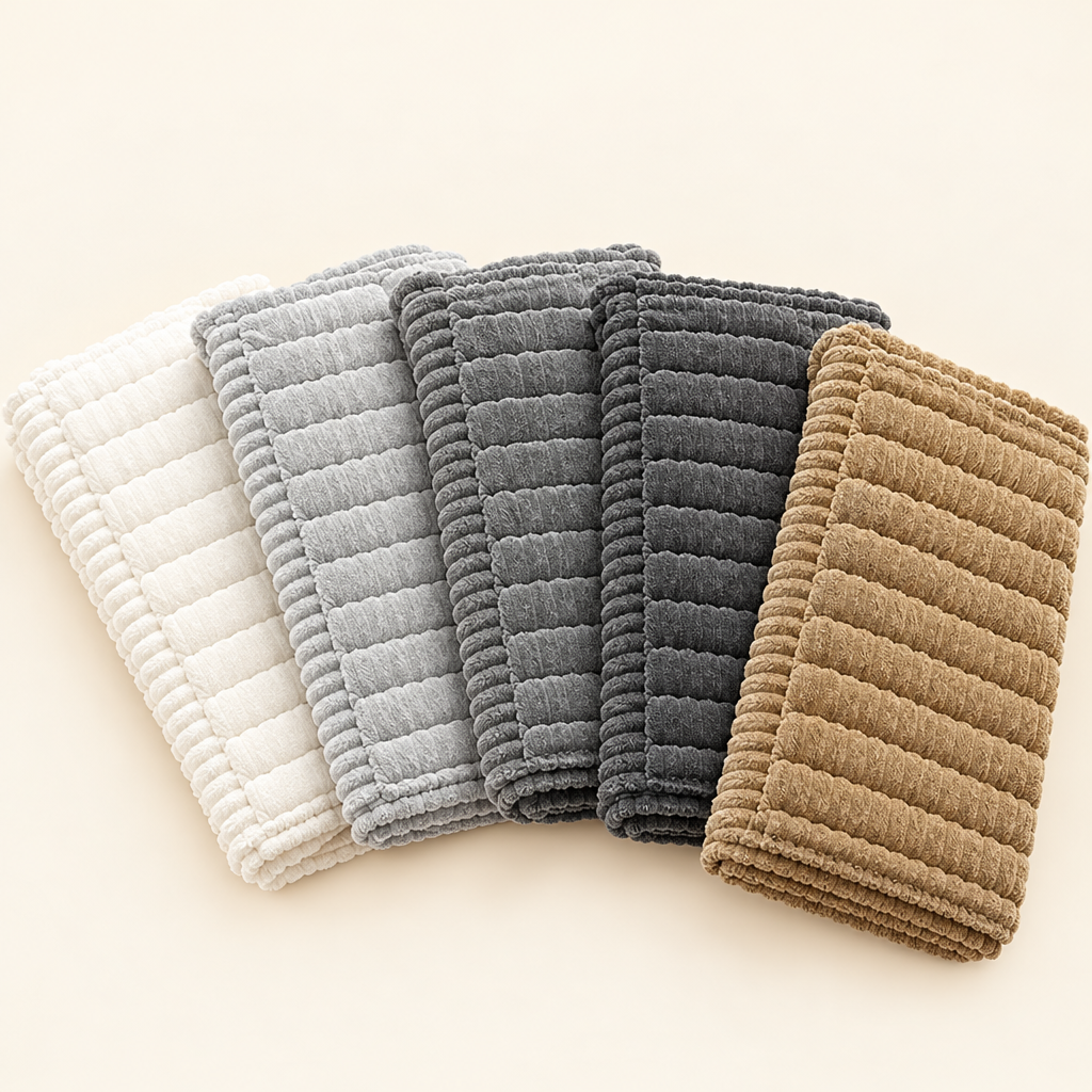 CosyRib Couch Cover colour range: White, Light Grey, Grey, Dark Grey, Dark Khaki