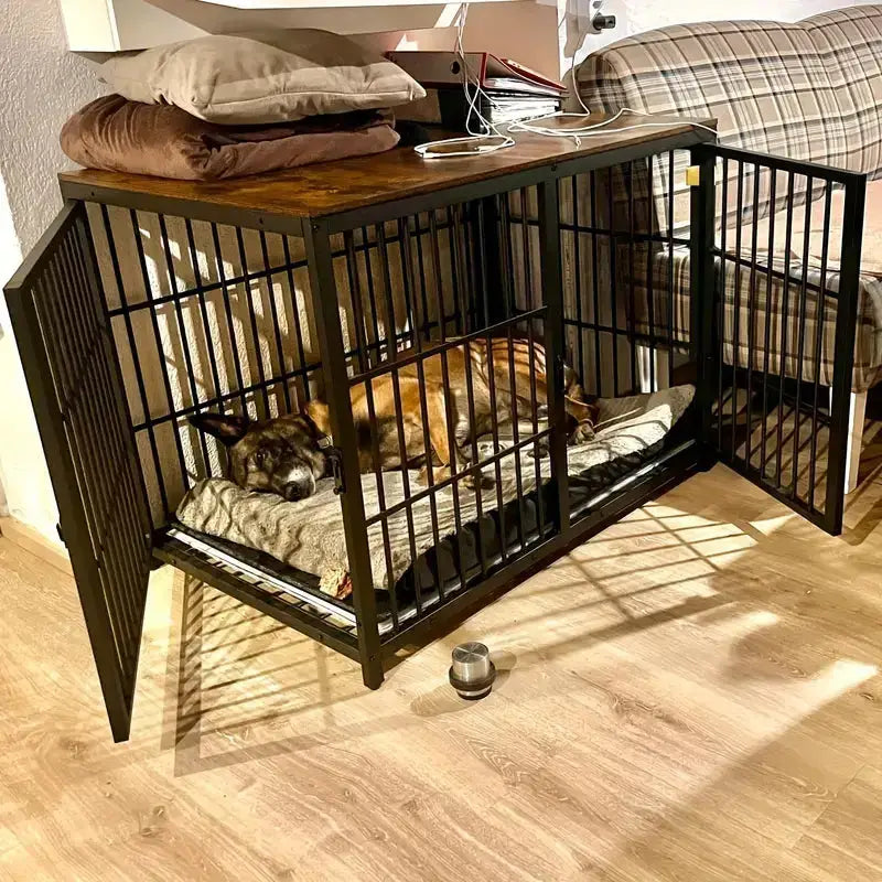Luxury Wooden Dog Kennel & Side Table Paws and Purrz