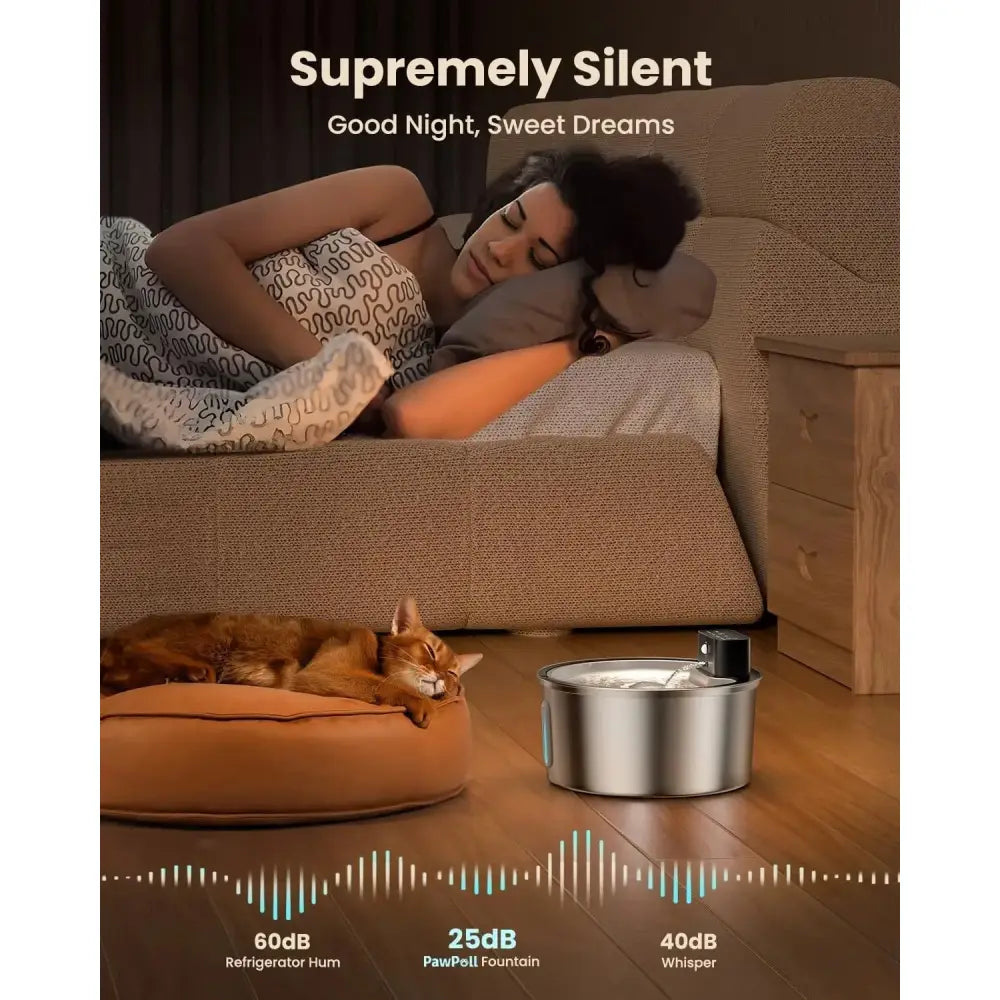 Paws & Purrz HydroFlow LED Automatic Pet Water Fountain Paws and Purrz