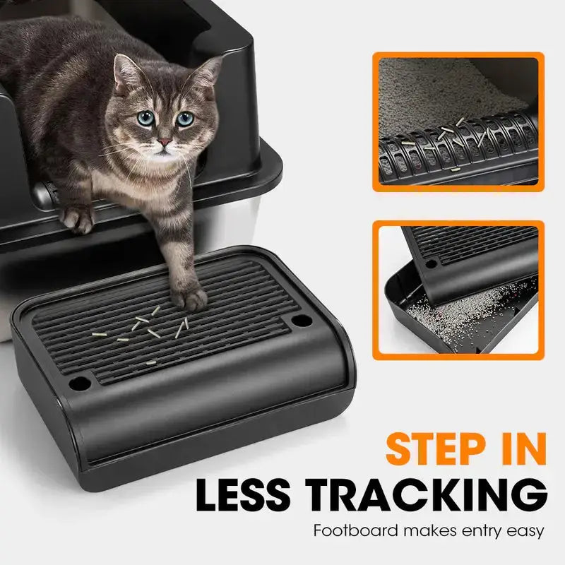Paws & Purrz Ultimate Stainless Steel XXL Cat Litter Box Paws and Purrz