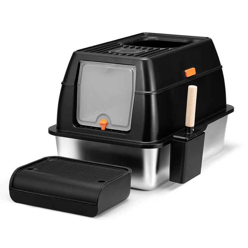 Paws & Purrz Stainless Steel XL Enclosed Cat Litter Box