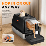 Paws & Purrz Stainless Steel XL Enclosed Cat Litter Box
