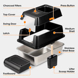 Paws & Purrz Stainless Steel XL Enclosed Cat Litter Box