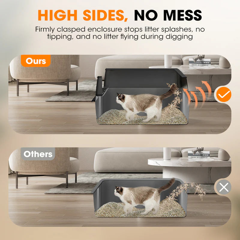 Paws & Purrz Ultimate Stainless Steel XXL Cat Litter Box