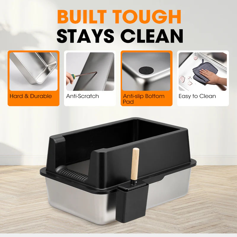 Paws & Purrz Ultimate Stainless Steel XXL Cat Litter Box