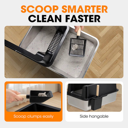 Paws & Purrz Stainless Steel XL Enclosed Cat Litter Box