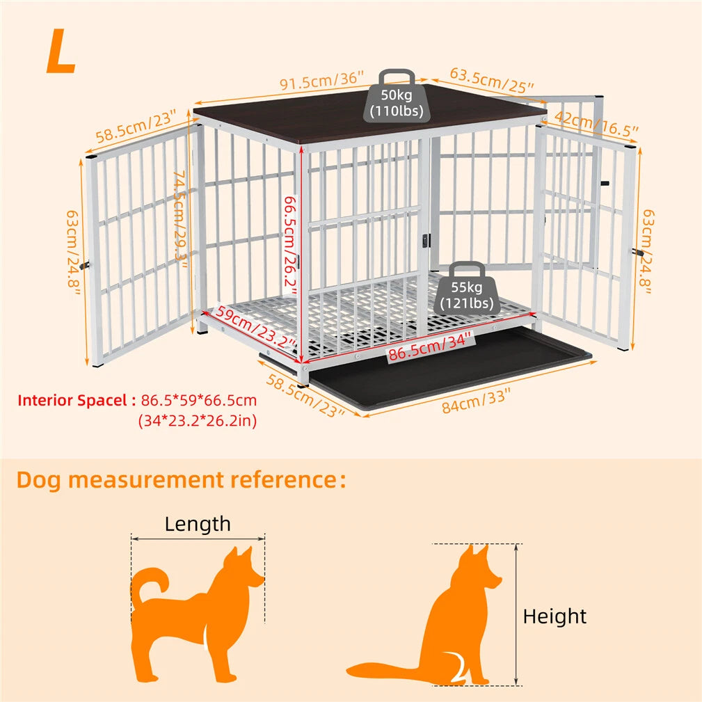Luxury Wooden Dog Kennel & Side Table