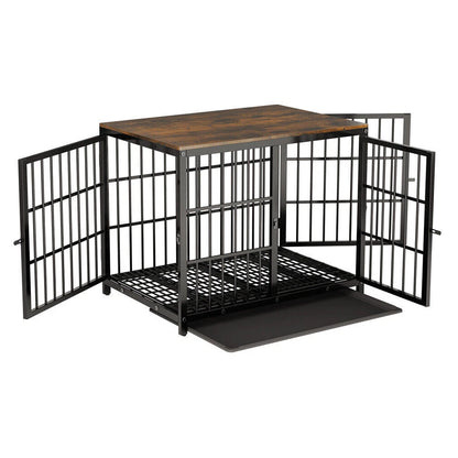 Luxury Wooden Dog Kennel & Side Table