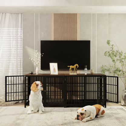 Luxury Wooden Dog Kennel & Side Table