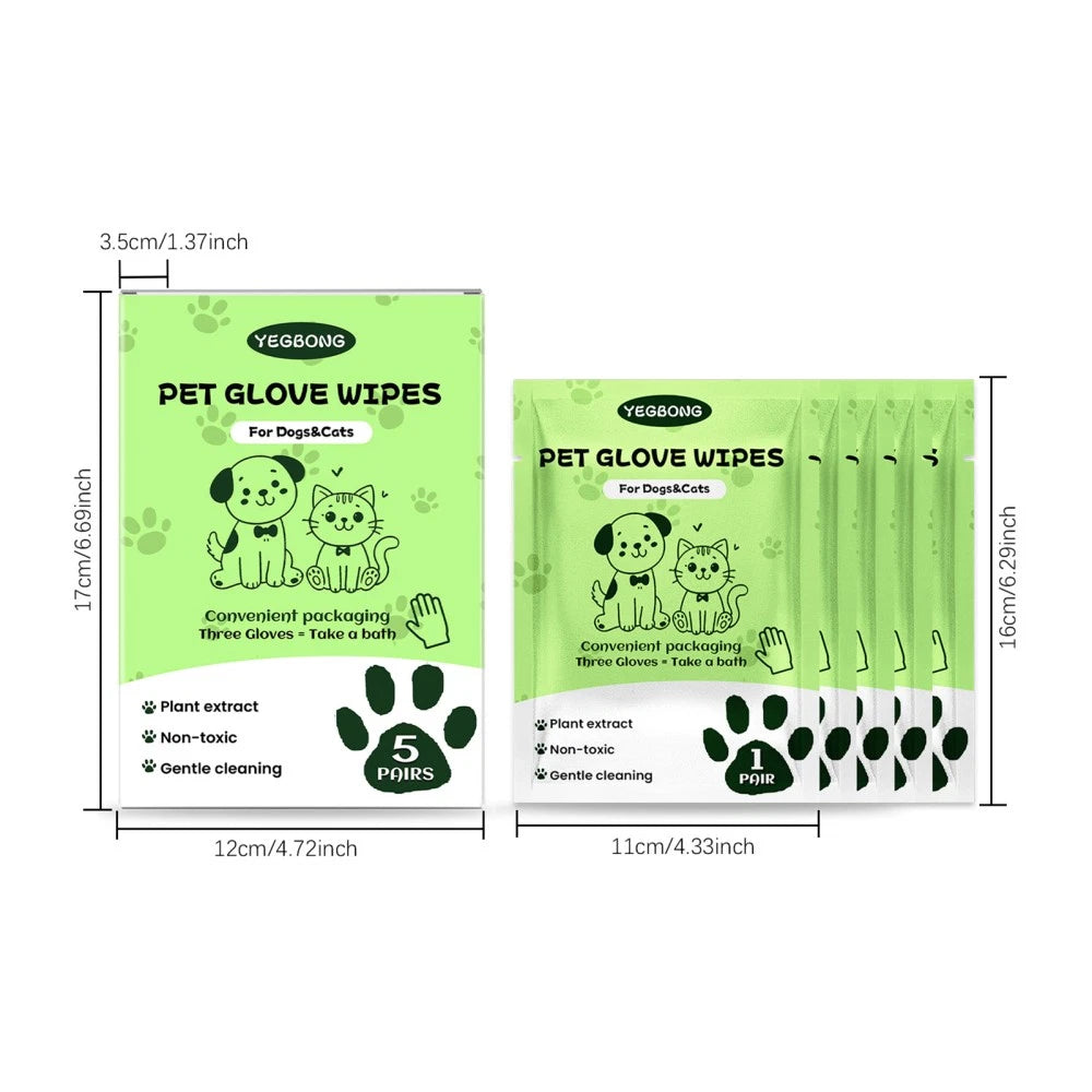 Paws & Purrz Grooming Glove Wipes