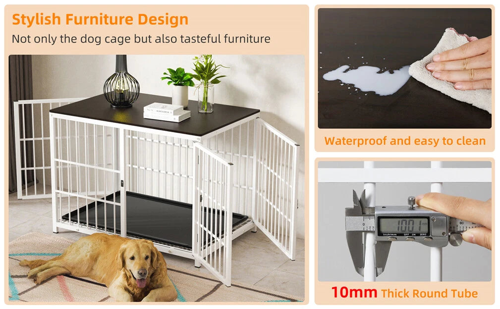 Luxury Wooden Dog Kennel & Side Table